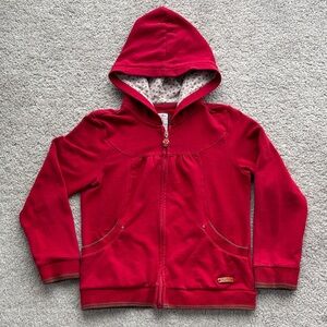 Mayoral red cotton-poly hoodie - mushroom zipper!
